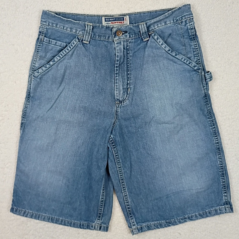 Old Navy Painter Shorts Mens 33 Blue Y2K Baggy Skate Denim Utility